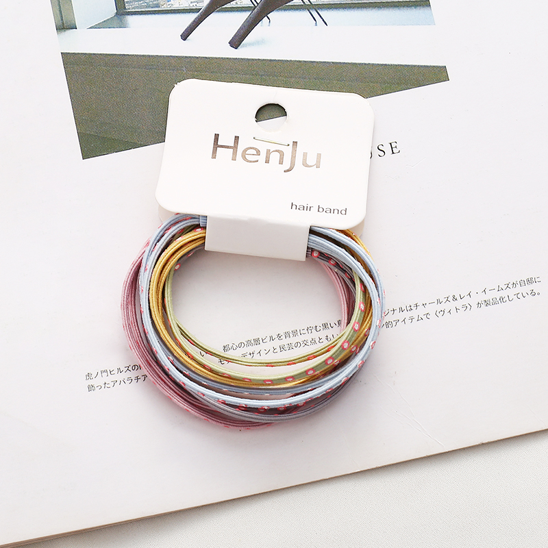 Korea Fashion Cute Color Braided Hair Rope Rubber Band Couple Bracelet Dual Use