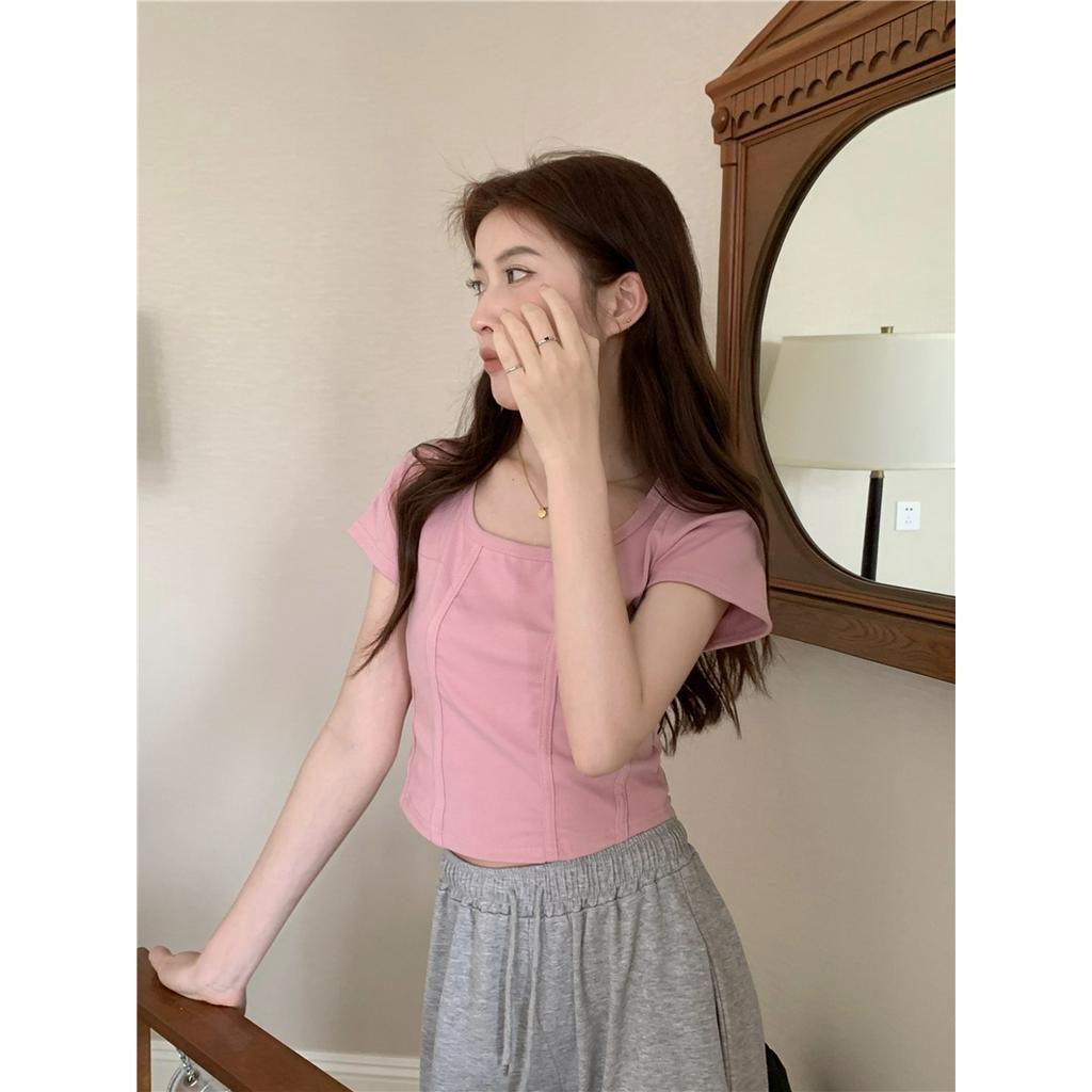 Áo Thun Dáng Ôm Ngắn Tay Phong Cách Hàn Quốc Mới 62106