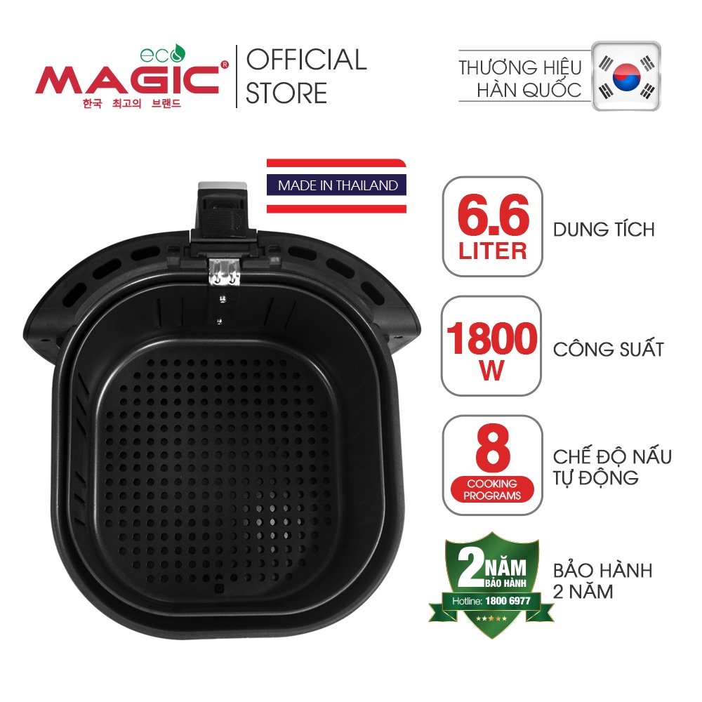 [Mã ELHADEV giảm 4% đơn 300K] Nồi chiên không dầu Magic Eco AC-110, dung tích 6.6 L