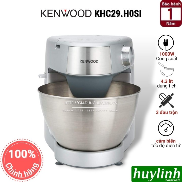 [Mã ELHAMS5 giảm 6% đơn 300K] Máy đánh trộn bột đa năng Kenwood Prospero Plus KHC29.A0SI - 4.3 lít - 1000W