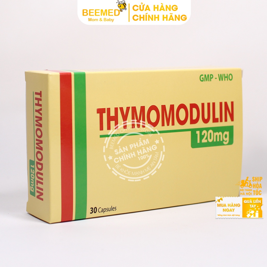 Thymodulin giúp nâng cao sức khỏe, Tăng sức đề kháng, giảm mệt mỏi từ Thymomodulin 120mg - hộp 30v  hàm lượng cao