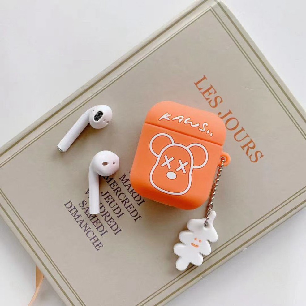 ✔️Case Vỏ Bọc Airpod 2 Đựng Tai Nghe Airpods 1 2 Pro Kaws nằm Chất Liệu Silicon Cao Cấp Cực Xinh (Cam/trắng/vàng)