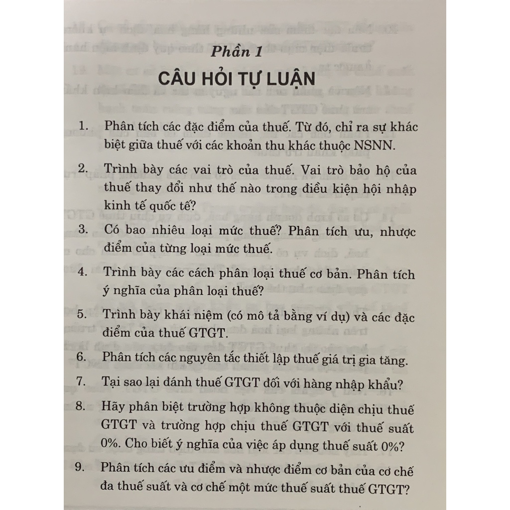 Sách - Câu Hỏi Và Bài Tập Môn Thuế
