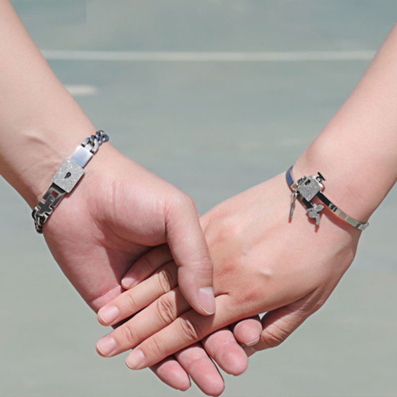 Flgo Vòng Tay Mặt Ổ Khóa Trái Tim Và Chìa Khóa Cho Cặp Đôi Annivers