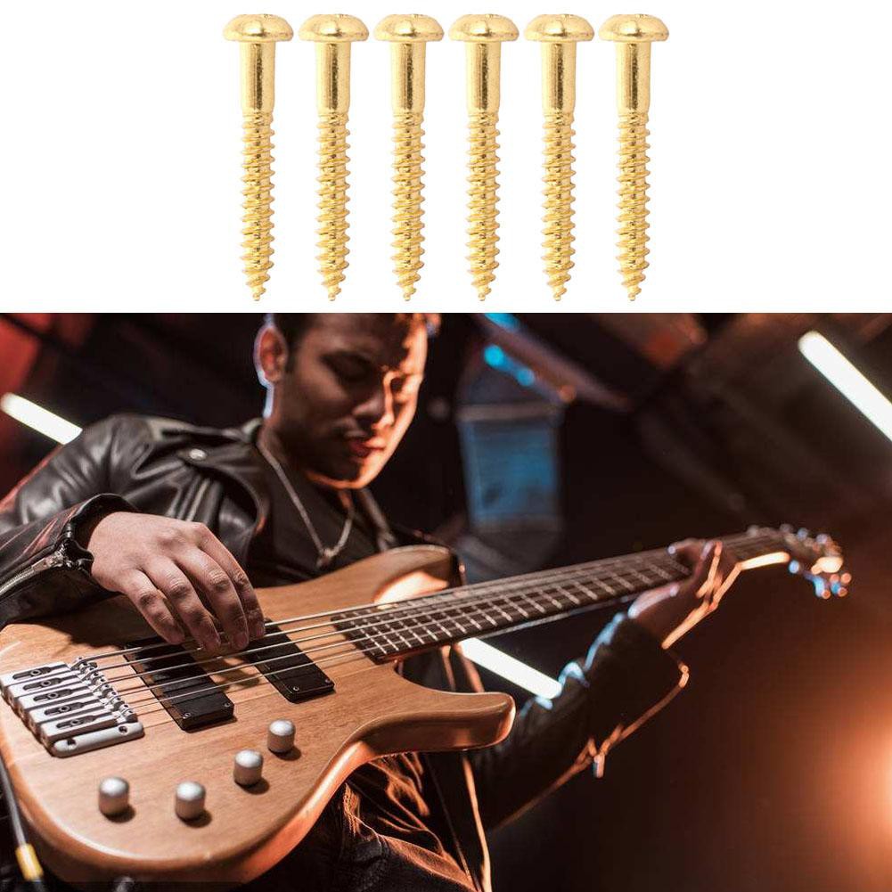 6pcs Electric Bass Guitar Bridge Saddles Tremolo System Bridge Tailpiece Mounting Fixed Screws