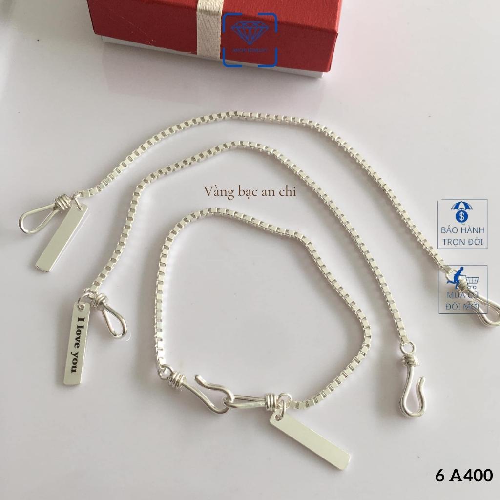 Lắc tay cặp đôi khắc tên , chuẩn bạc ta nguyên chất sáng đẹp - Anchi jewelry