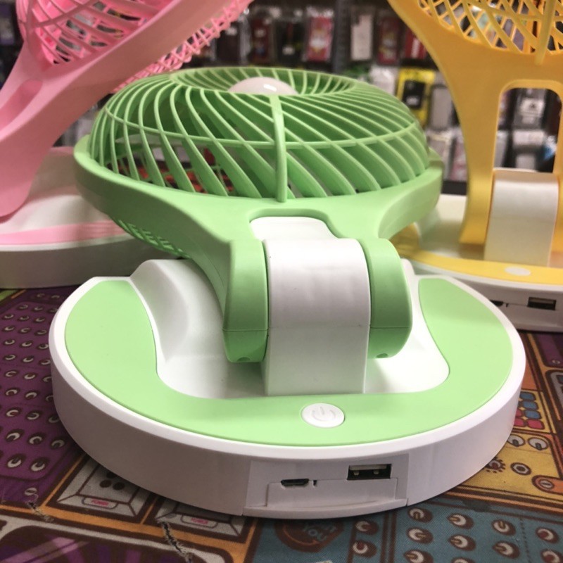 Quạt Tích Điện 5580 Mini Fan 2 In 1 Gấp Gọn