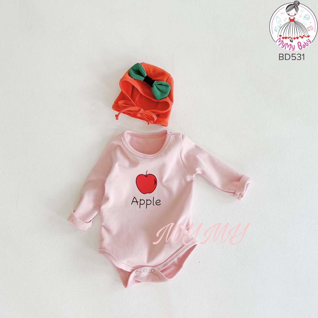 Body dài tay Apple kèm nón sành điệu