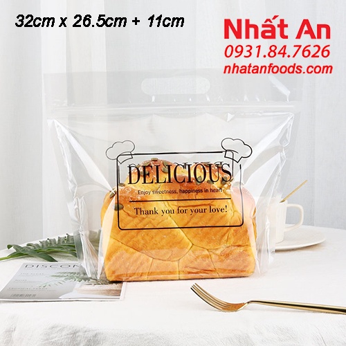 Túi zip nhựa trong đựng bánh mì/ Ziplock trong suốt  - Set 10 tờ