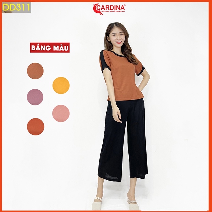 Đồ bộ nữ CARDINA chất cotton Nhật cao cấp ống sớ dài áo viền né mềm mại thoáng mát DD3.