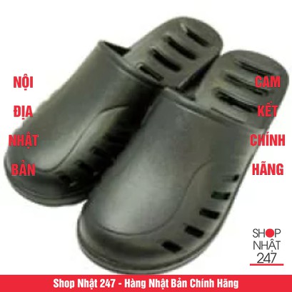 Dép sục nhựa siêu nhẹ nam nữ thoáng khí màu đen size L - Nội địa Nhật Bản