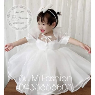 𝗩𝗮́𝘆 𝗰𝗼̂𝗻𝗴 𝗰𝗵𝘂́𝗮 𝗰𝗵𝗼 𝗯𝗲́ - đầm công chúa thân vải ánh kim phồng xòe