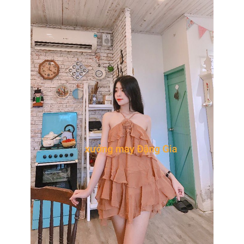 Combo áo  Yếm Tầng Găn Hoa + Quần Váy Tầng (Mã N4226)