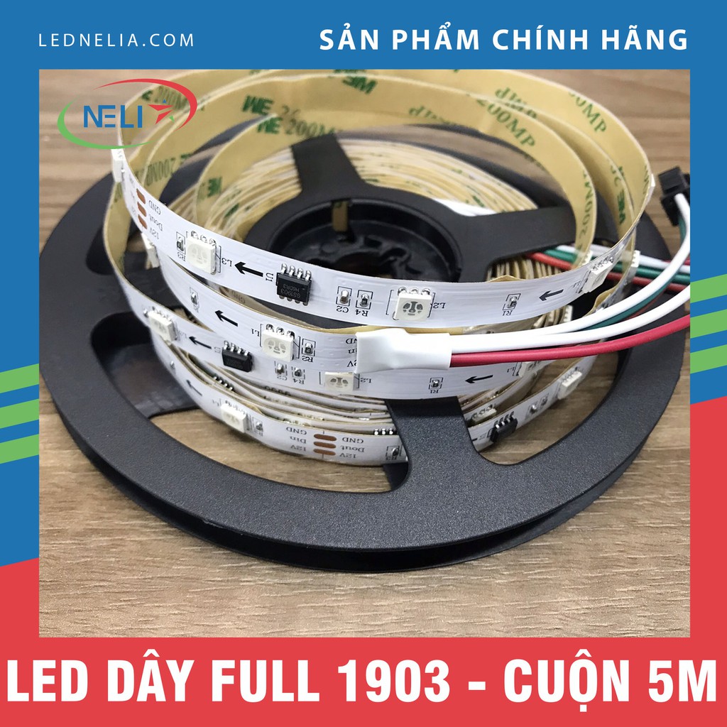 [LED FULL] Cuộn Led 5m Full color Ic 1903 không keo, dán trang trí.