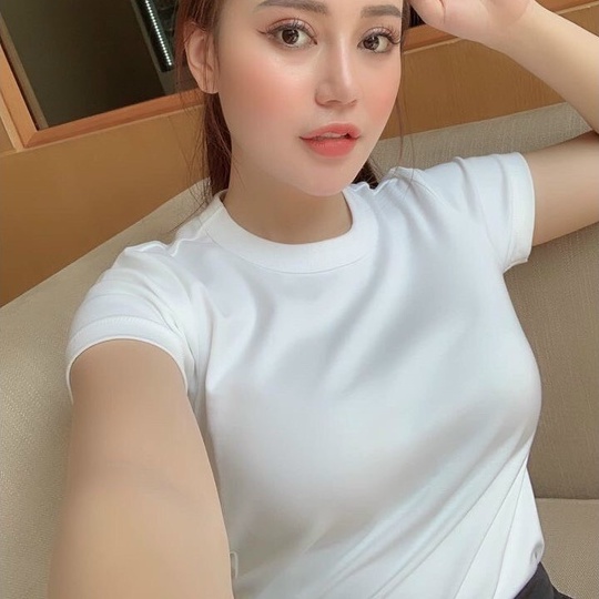 Áo thun trơn nữ cổ tròn cộc tay dáng ôm Homieyl cao cấp, áo phông nữ cotton basic đẹp 8 màu đen trắng đỏ xanh hồng ghi | BigBuy360 - bigbuy360.vn