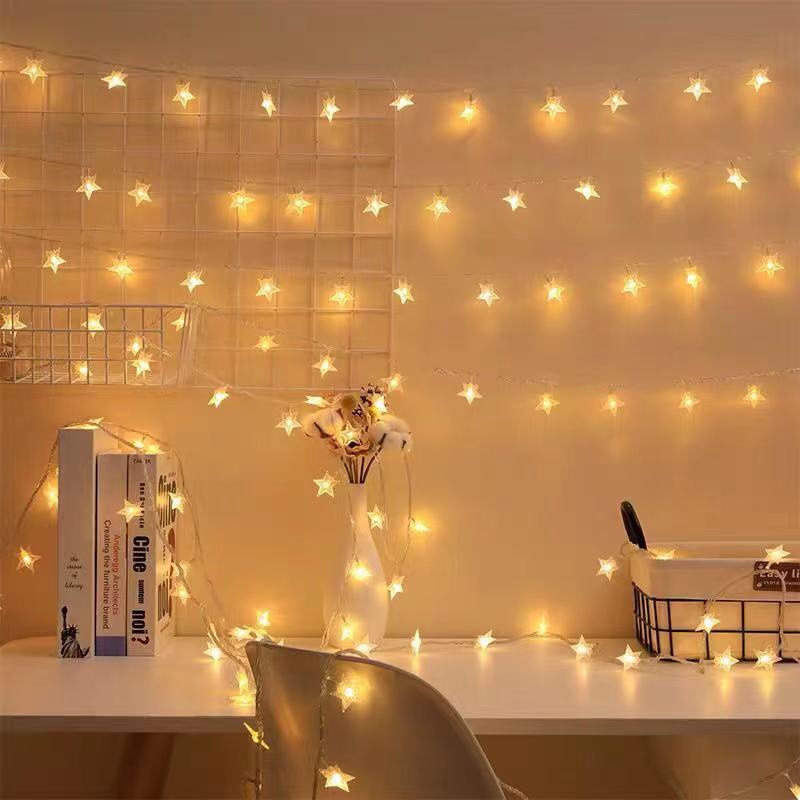 Đèn trang trí hình Ngôi sao 😍 Decor trang trí phòng ngủ lấp lánh bầu trời đêm ✅ 2 chế độ nhấp nháy