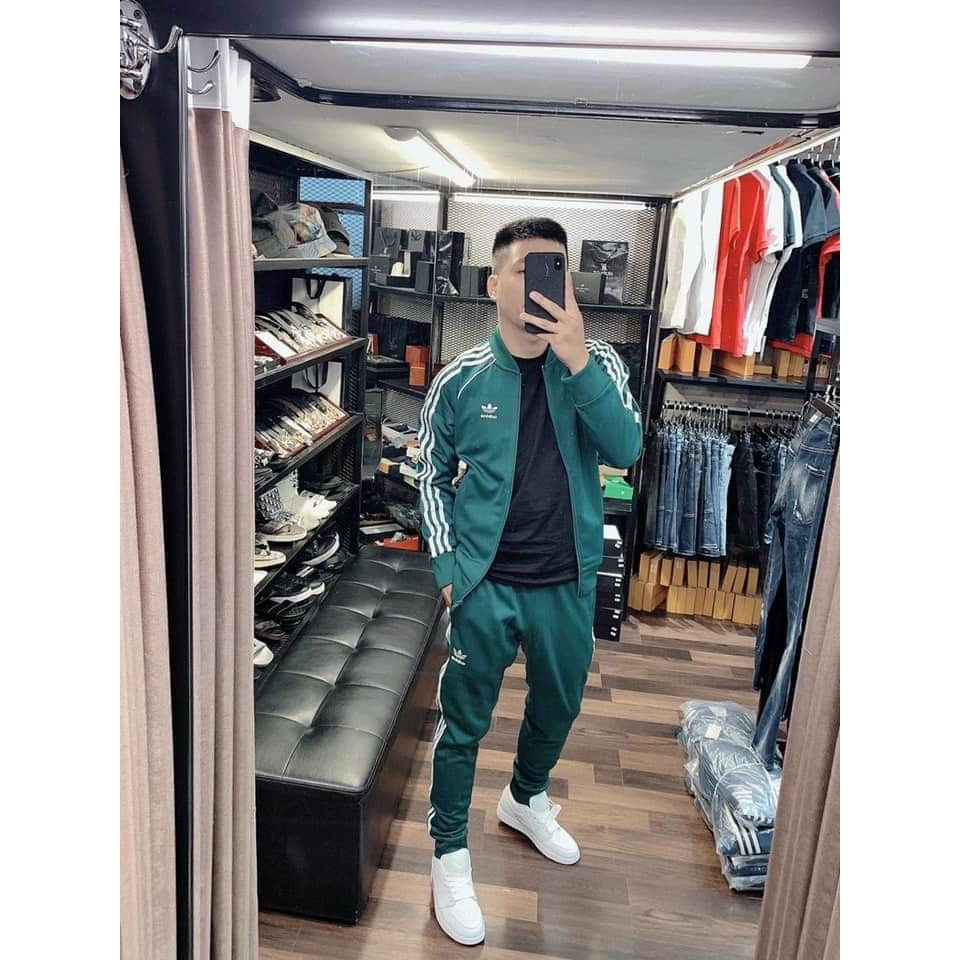 Bộ nỉ thể thao nam, bộ quần áo nỉ nam kẻ sọc có khoá kéo 3 màu - HALLO STORE