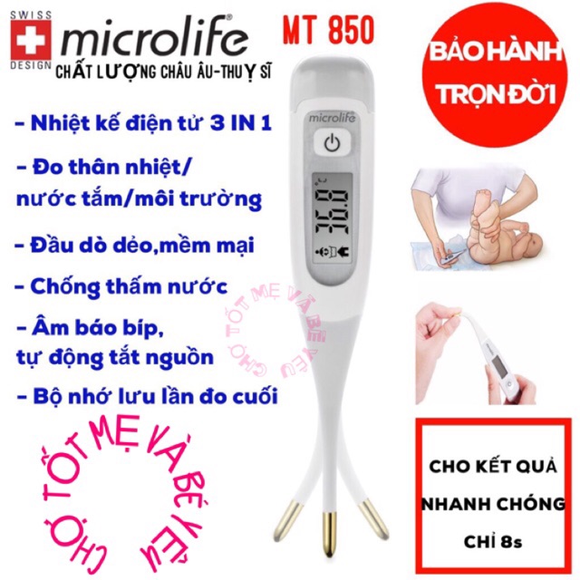 [ĐẦU DẺO] NHIỆT KẾ ĐIỆN TỬ MICROLIFE 3IN1 THỤY SĨ