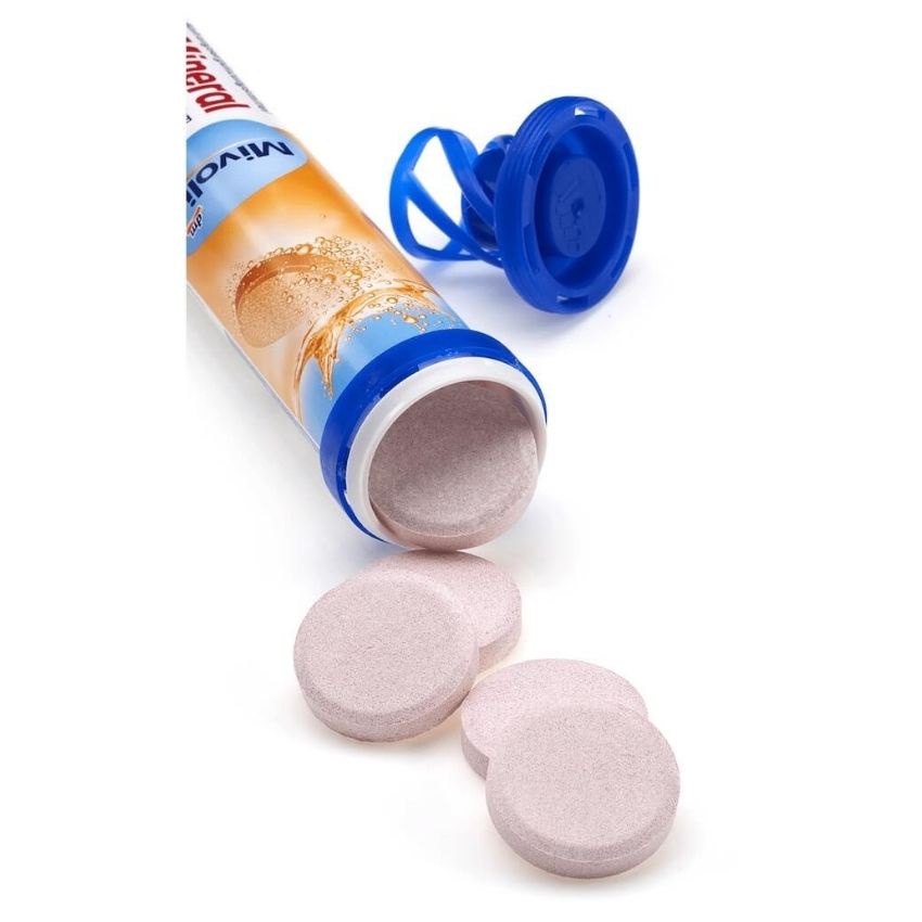 Viên sủi khoáng chất tổng hợp Mivolis Multi-Mineral, 20 viên của Đức thuần chay hương cam chanh thơm ngon