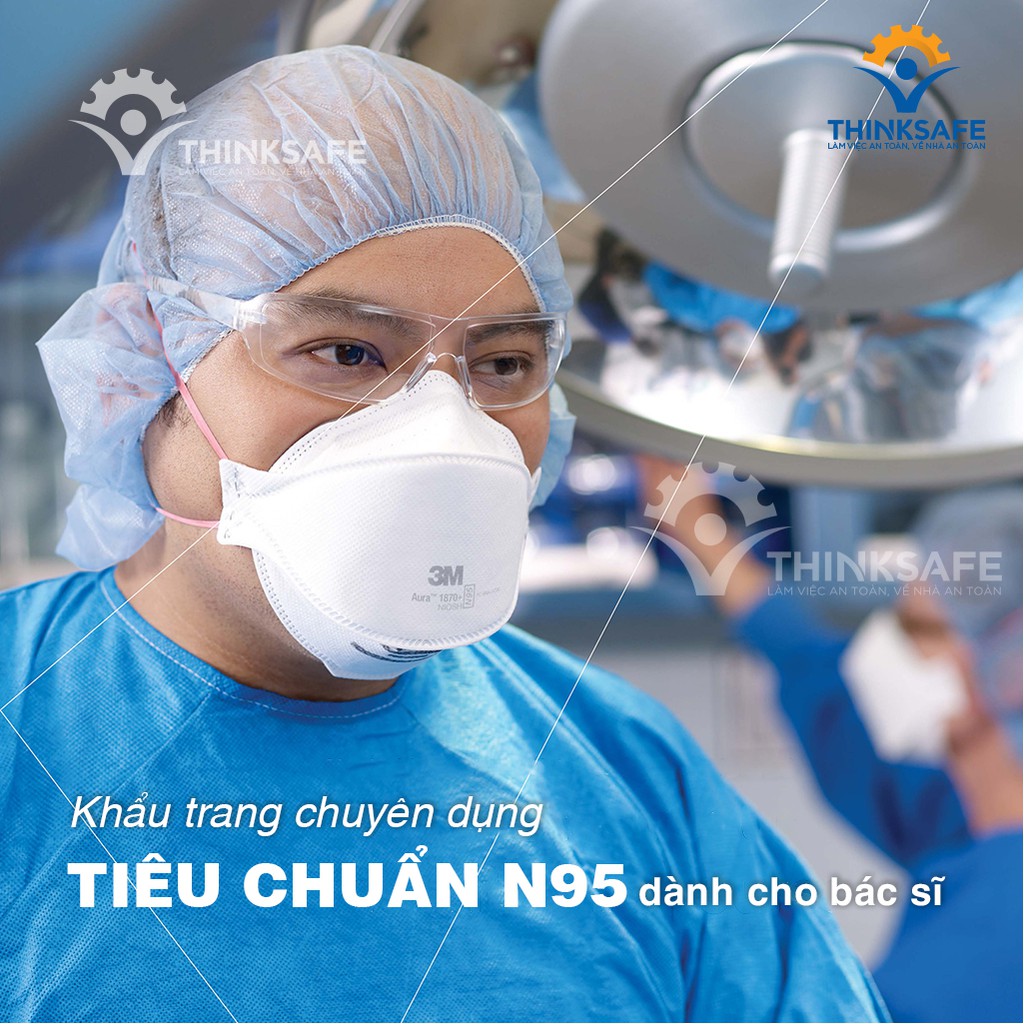 Khẩu trang N95 3M 1870+ dùng trong phẩu thuật đạt chuẩn N95 và P2, chống bụi, phòng độc, phòng dịch - Bảo Hộ thinksafe