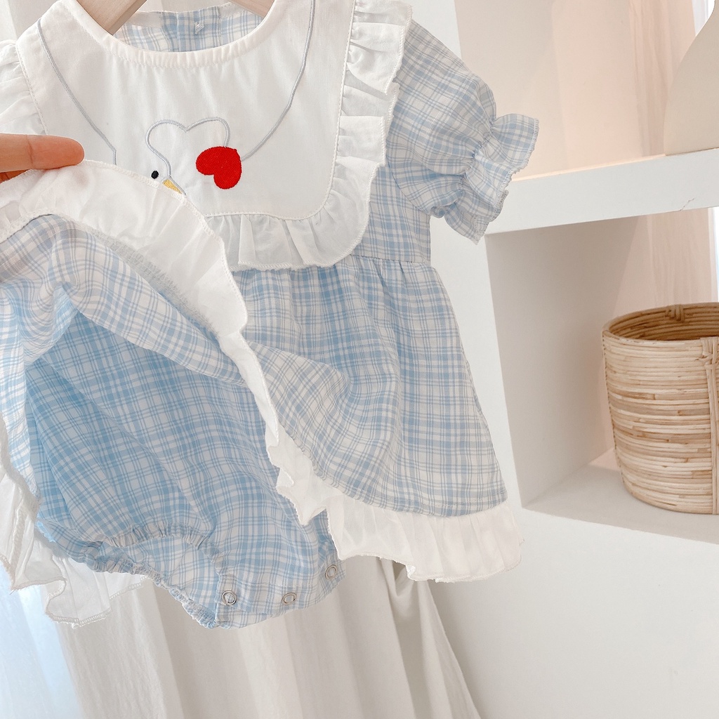 Bộ Áo Liền Quần Dễ Thương Thời Trang Mùa Hè Cho Bé Gái 0-2 Tuổi