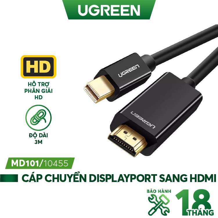 Cáp chuyển đổi mini DisplayPort sang HDMI Dài 2M MD101 - Hàng phân phối chính hãng - Bảo hành 18 tháng