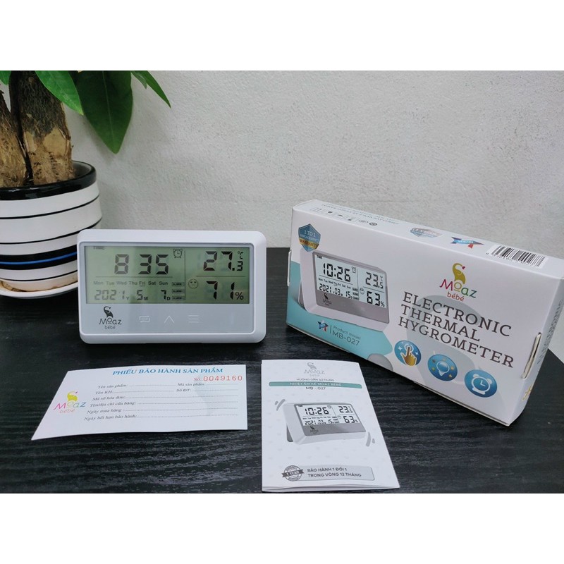 Nhiệt ẩm kế Đa Năng Moaz bébé MB027 đo nhiệt độ phòng độ ẩm màn hình LCD chế độ đèn ban đêm bảo hành 1 đổi 1