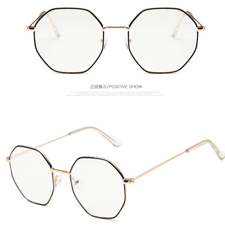 Mắt kính gọng kim loại chống ánh sáng xanh phong cách Retro thời trang