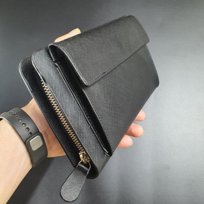 Ví da nam Clutch 1 ngăn kéo da Safiano, handmade, độ bền cao,