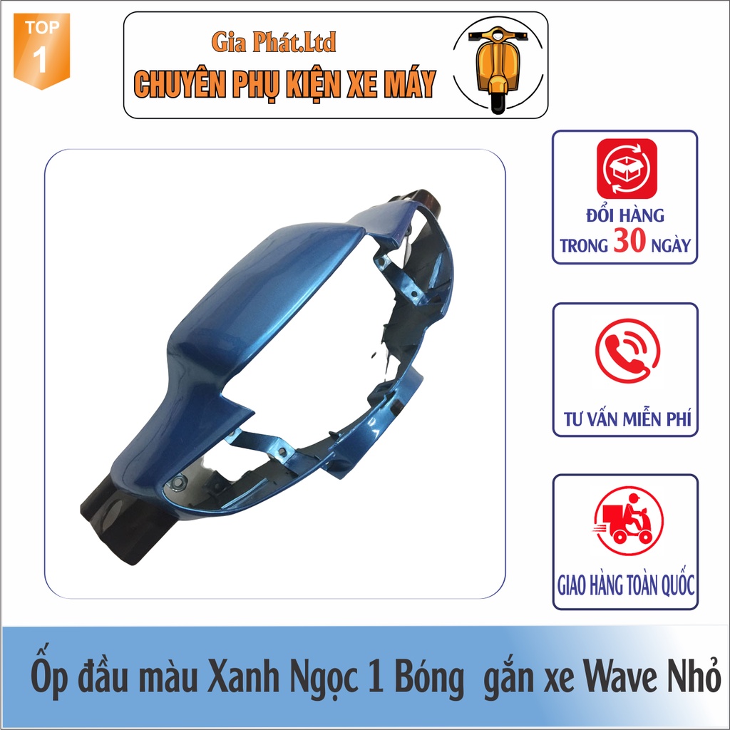 Combo ốp đầu trước XANH NGỌC gắn xe Wave Thái, ZX, Wave 110 đời 1997-2006 đủ ốp đầu, gáy, pha đèn, xi nhan