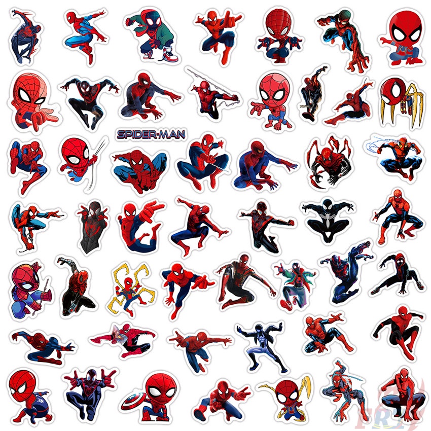 Bộ 50 Cái / Bộ ☆ Hình Dán Người Nhện Series 01 ☆ Miếng Dán Thời Trang Chống Thấm Nước