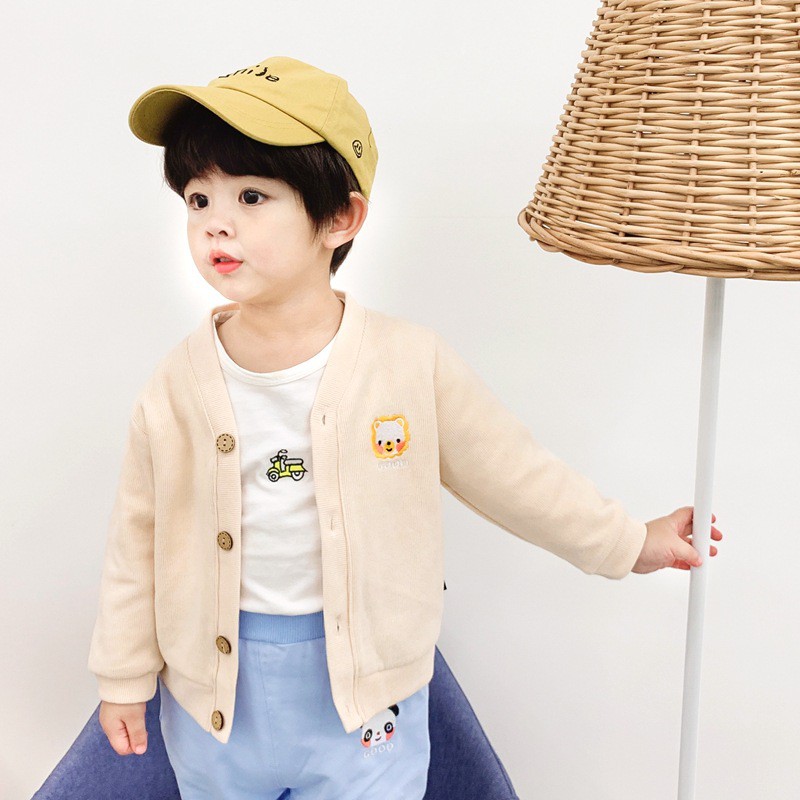 Áo Khoác Cardigan | Áo Len Tăm Mỏng Nhẹ Mẫu Mới Nhất Cho Bé Bé Trai Bé Gái Size Giữ Ấm Trong Tiết Trời Se Lạnh