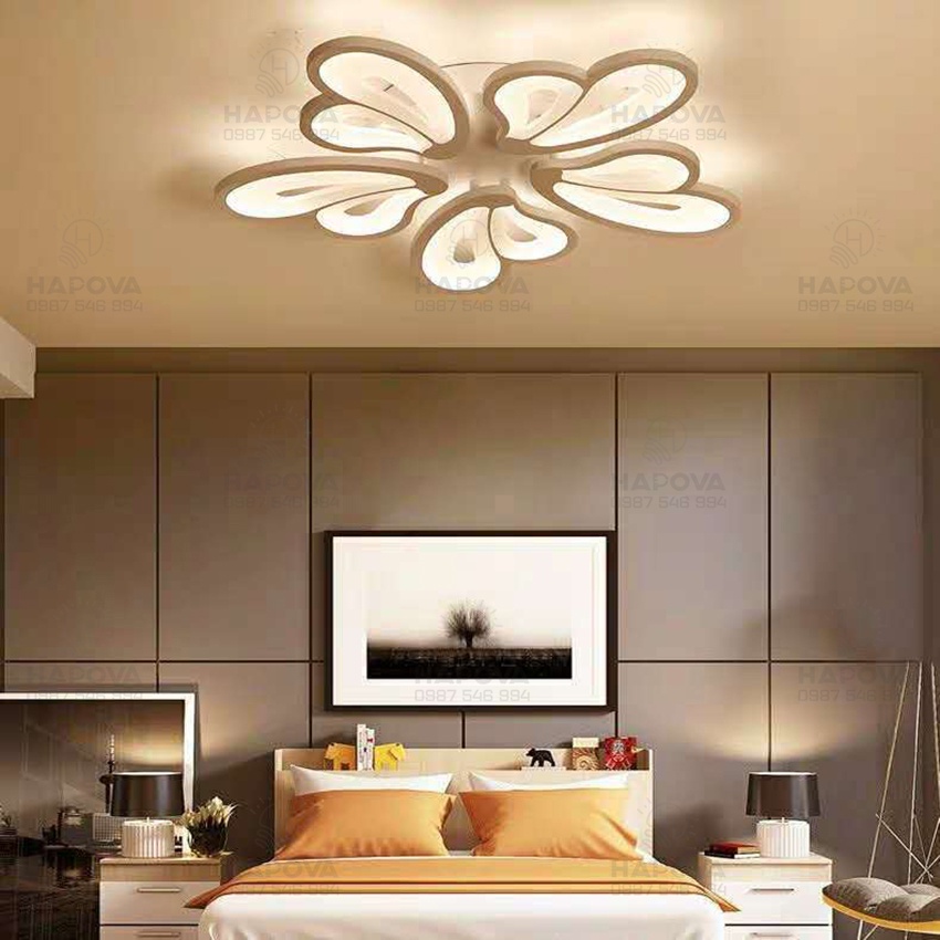 Đèn ốp trần phòng khách, đèn trang trí phòng khách 5 cánh 3 chế độ ánh sáng HAPOVA BITAS 2000