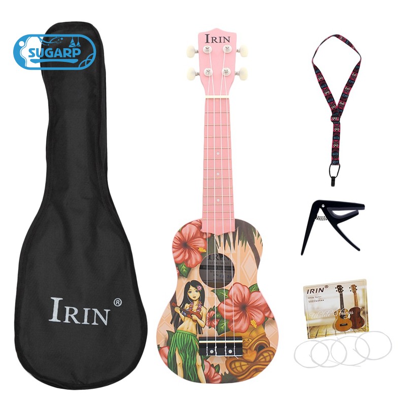 Irin 21 Inch Pink Soprano Ukulele Ukelele 4 Strings Acoustic Hawaiian Guitar Musical Instruments for