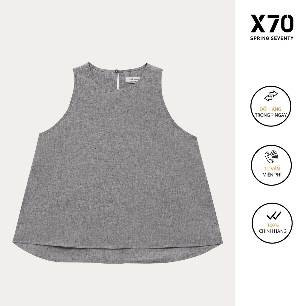 Áo Kiểu Nữ Linen Trơn Kiểu Dáng Cọc Tay Thiết Kế Vạt Bầu Thời Trang X70 - 00540032