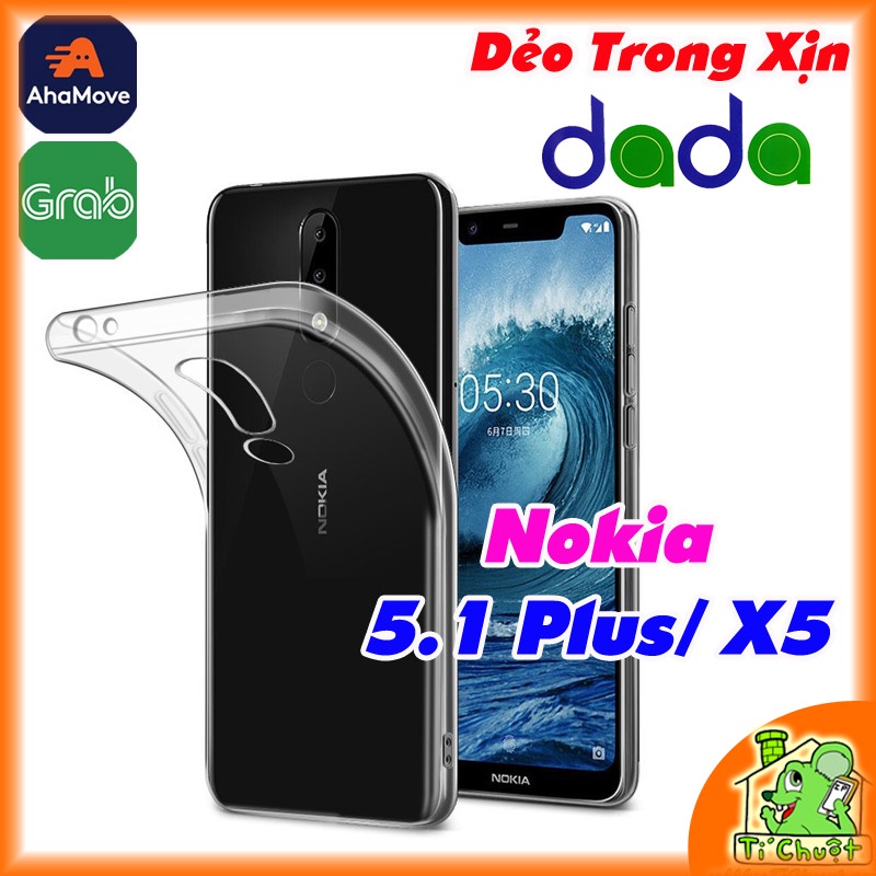 [Ảnh Thật] Ốp lưng Nokia 5.1 Plus/ X5 Dẻo Trong Suốt Chính Hãng DADA