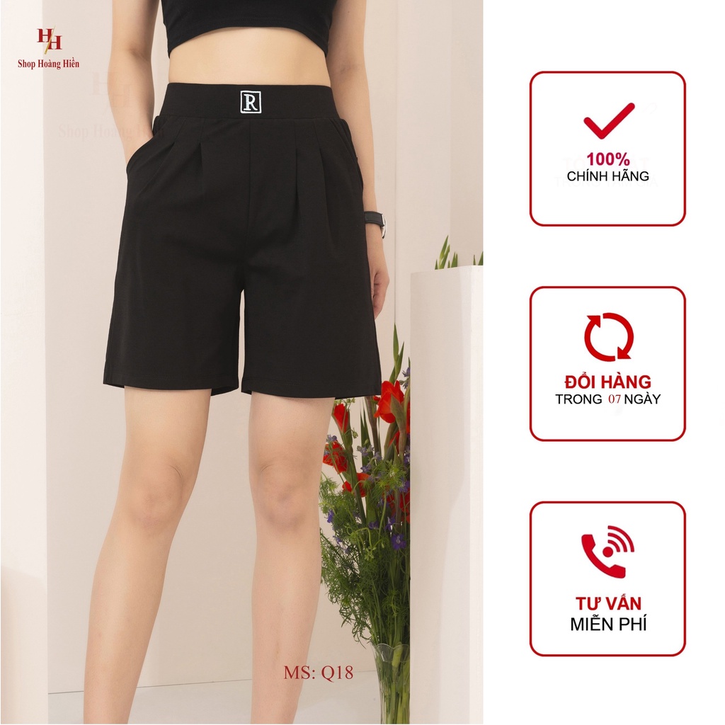 Quần Short Nữ Cạp Cao Ống Rộng Quần Đùi Lửng nữ chất Umi Hàn cao cấp. HIFA Hoàng Hiền. MS: Q18