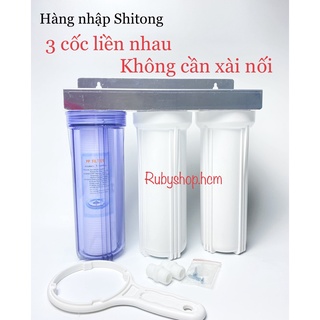 Bộ lọc thô 3 cấp 10inch nắp liền shitong cao cấp ren 21