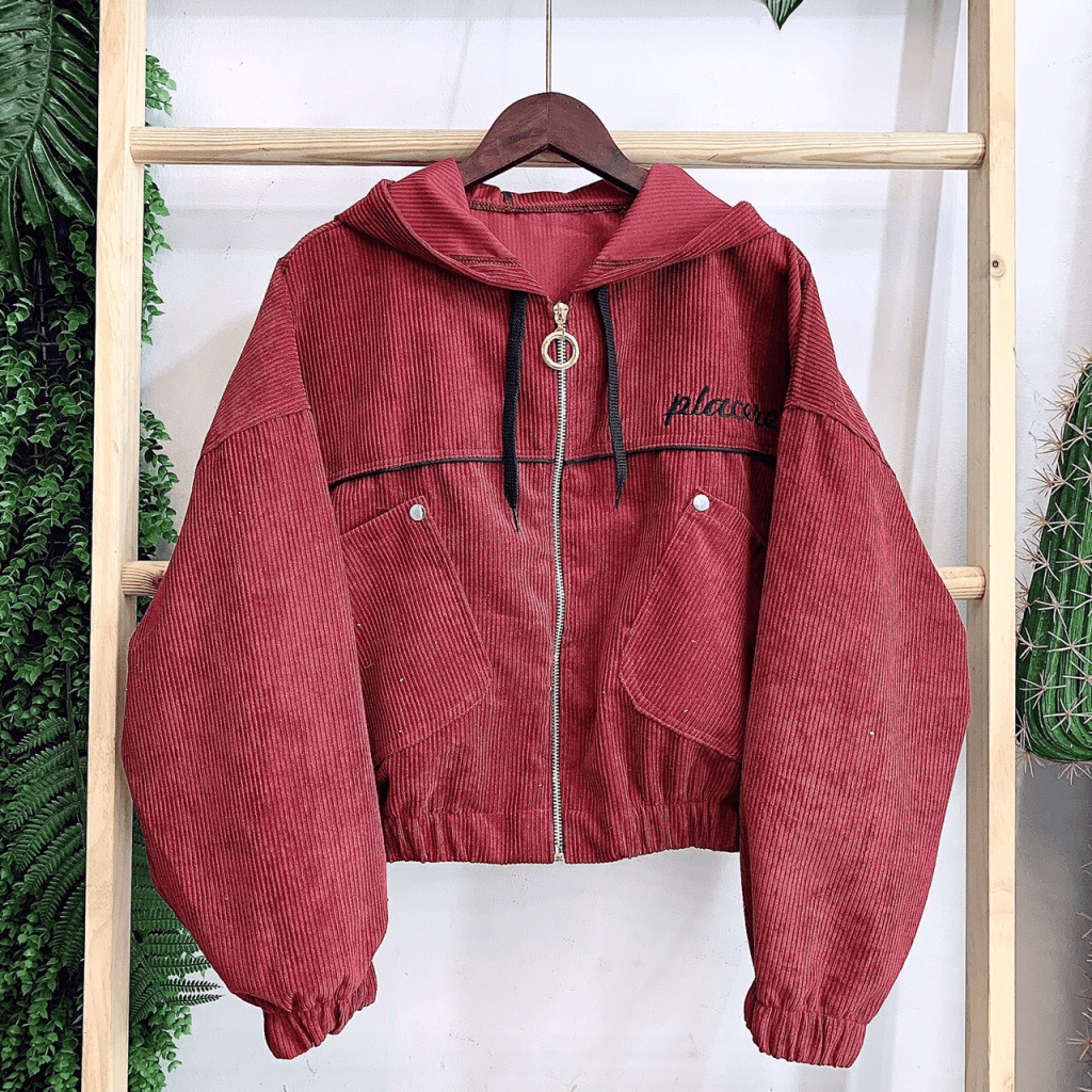 Áo Khoác Nữ Lửng Nhung Gân Tăm Phối Nút Thời Trang Cao Cấp Siêu Xinh Mẫu Hot TP509 [NewUnisex]