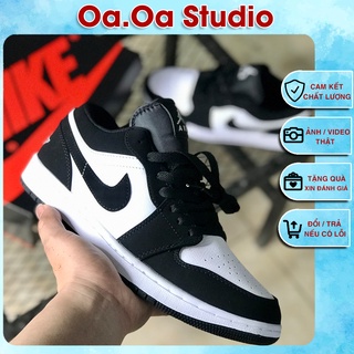 Giày Jordan 1 low Panda màu đen trắng nam nữ, Giày sneaker JD 1 Panda cổ thấp bản đẹp 2021