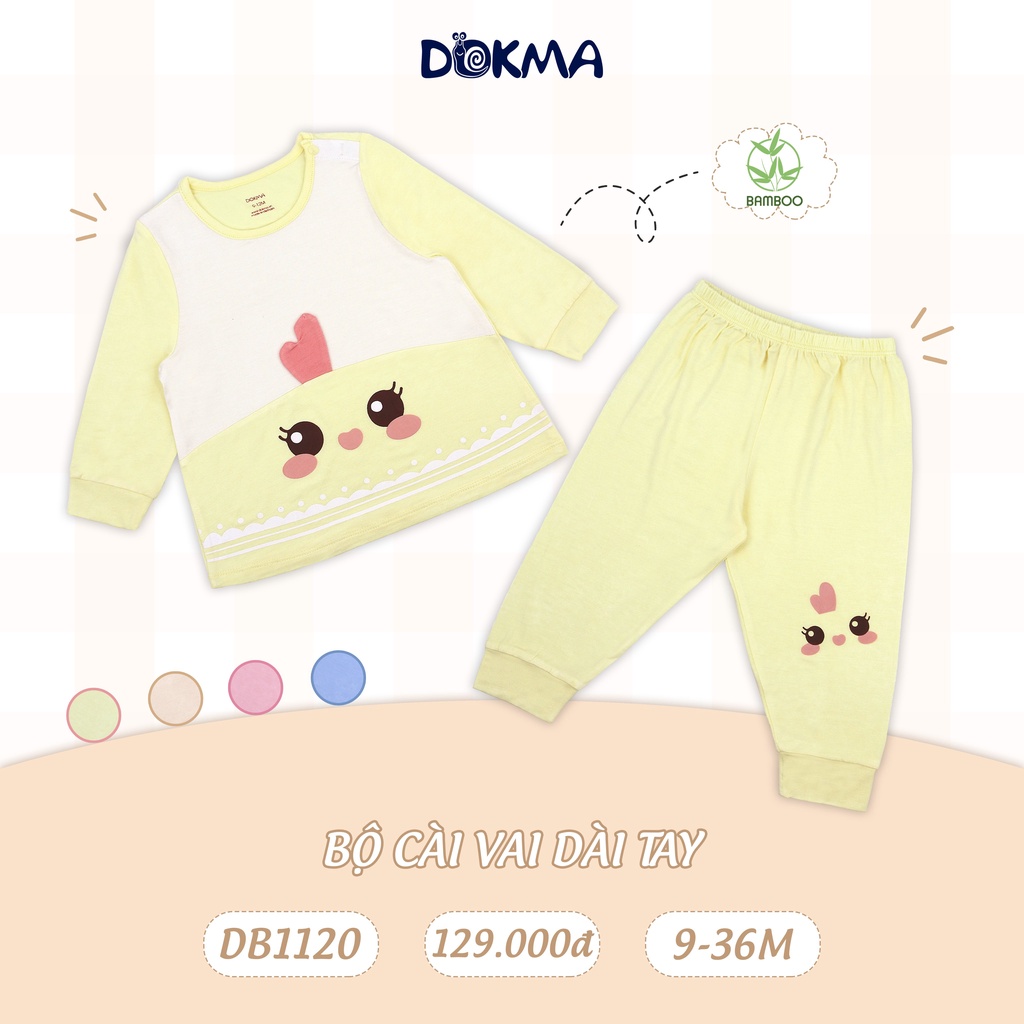 DB1120/979 Bộ dài tay cài vai Dokma vải sợi tre mềm mỏng (9-36M)