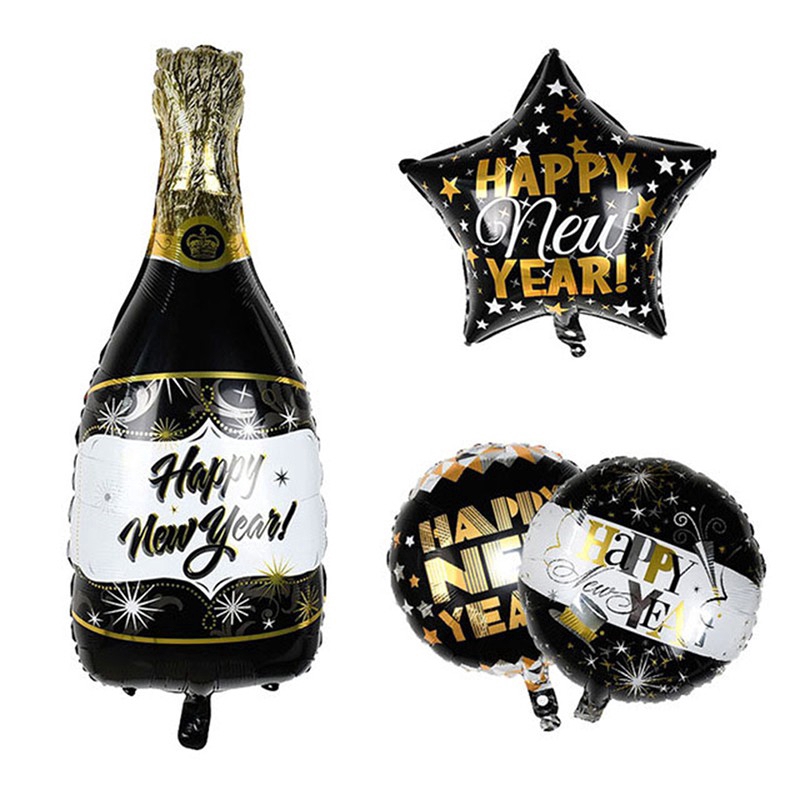 Bong bóng in chữ Happy New Year 2021
