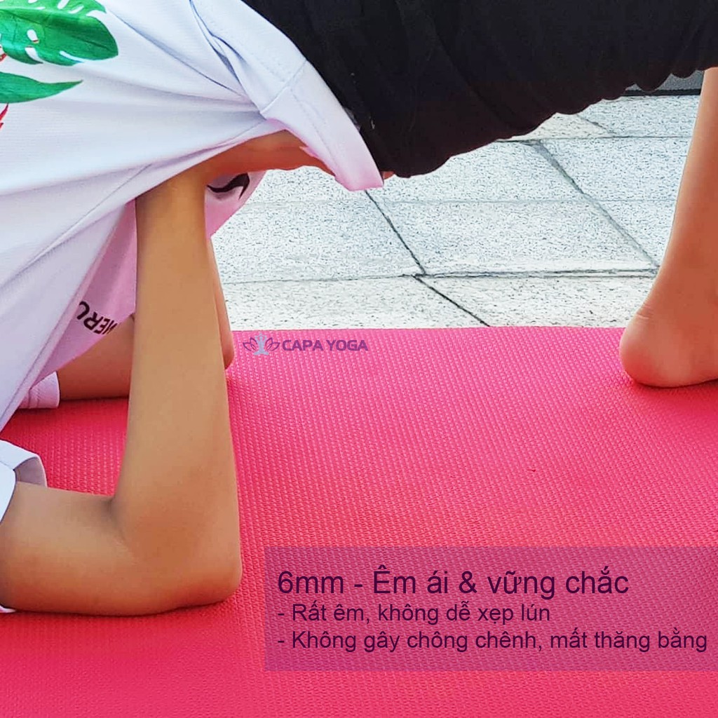 Thảm tập yoga, gym ZERA 6mm + TẶNG: Túi đựng & dây cột thảm