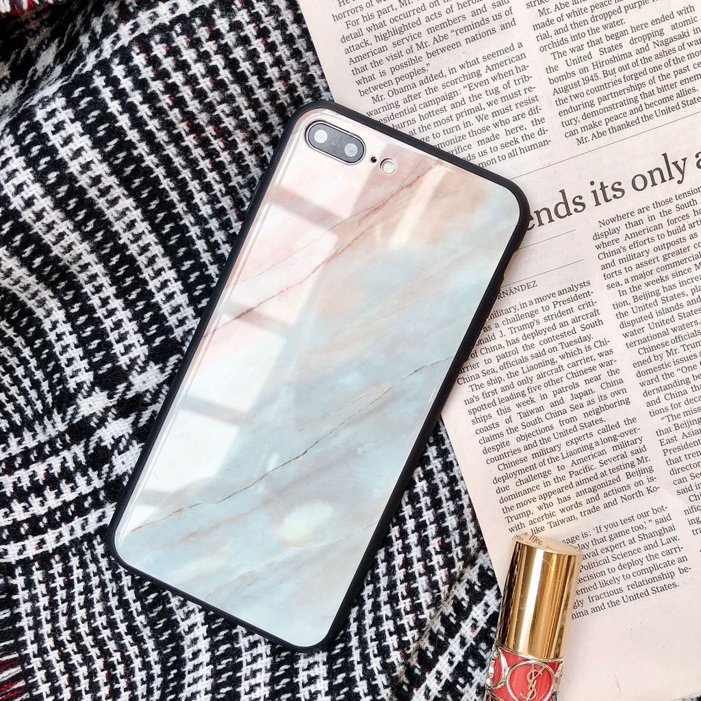 Ốp Tráng Gương Vân Đá Viền Dẻo iP | Từ 6 đến XS Max |