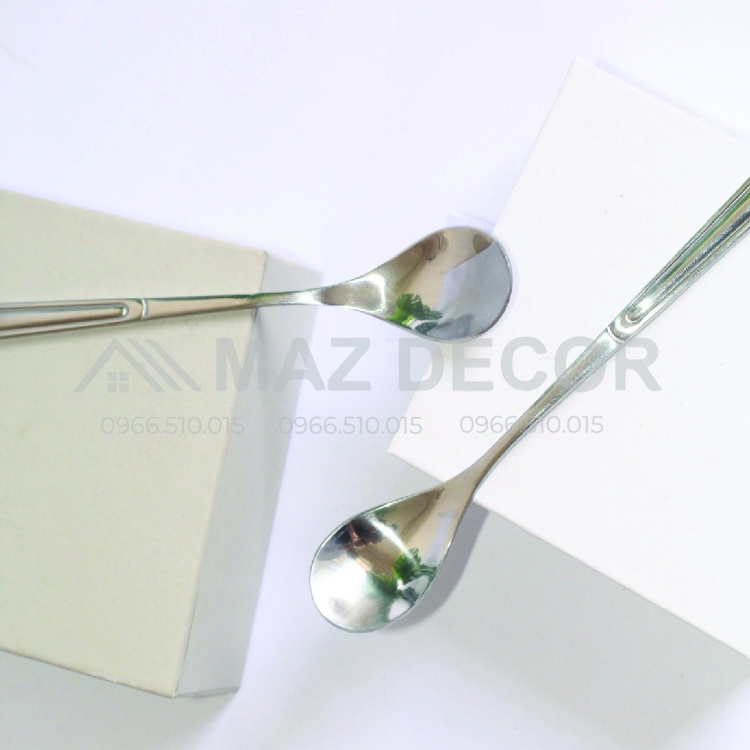 SALE GIÁ SỈ TẠI XƯỞNG Bộ thìa muỗng khuấy pha sinh tố nước ép đá xay 8830 inox cán dài thìa chanh inox 304 sáng bóng đẹp
