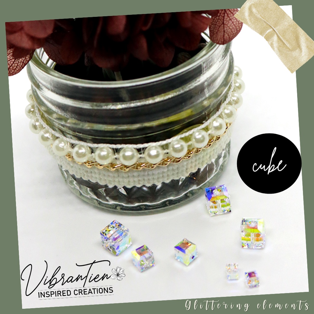 Pha lê Swarovski Khối Vuông 4-8mm