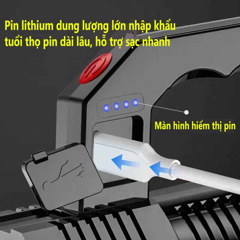 Đèn Pin Cầm Tay Đèn Pin Mini Có Tay Cầm Siêu Sáng Với Cổng Sạc USB ĐÈN DAIKI