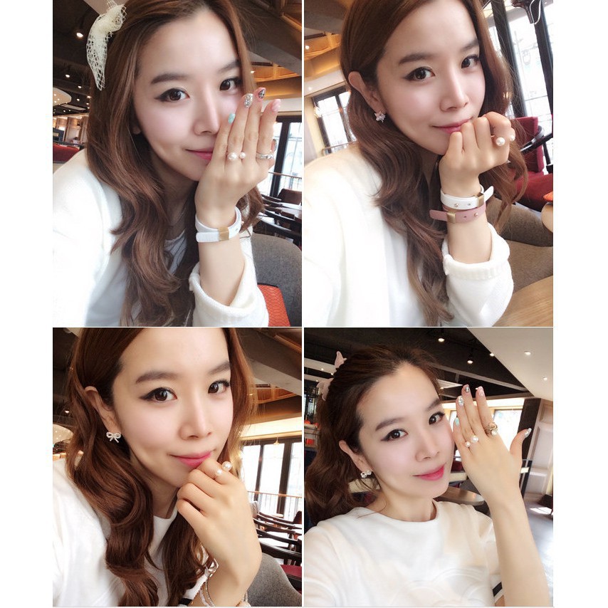 Nhẫn ngọc trai đơn giản cho nữ hàn quốc