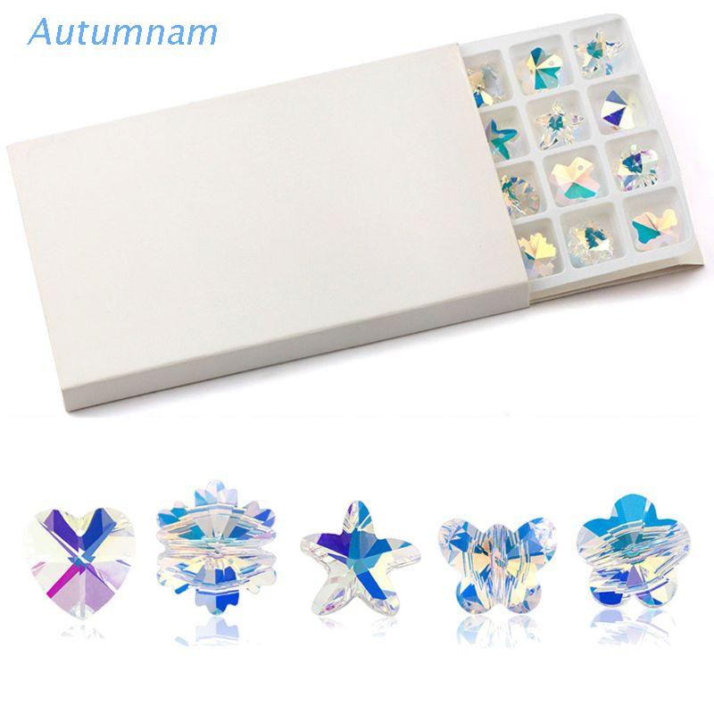 Set 28 hạt pha lê AB trong suốt nhiều hình dáng dùng đồ trang sức thủ công