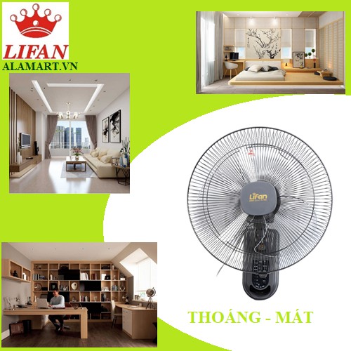 Quạt treo tường remote Lifan TE-1688